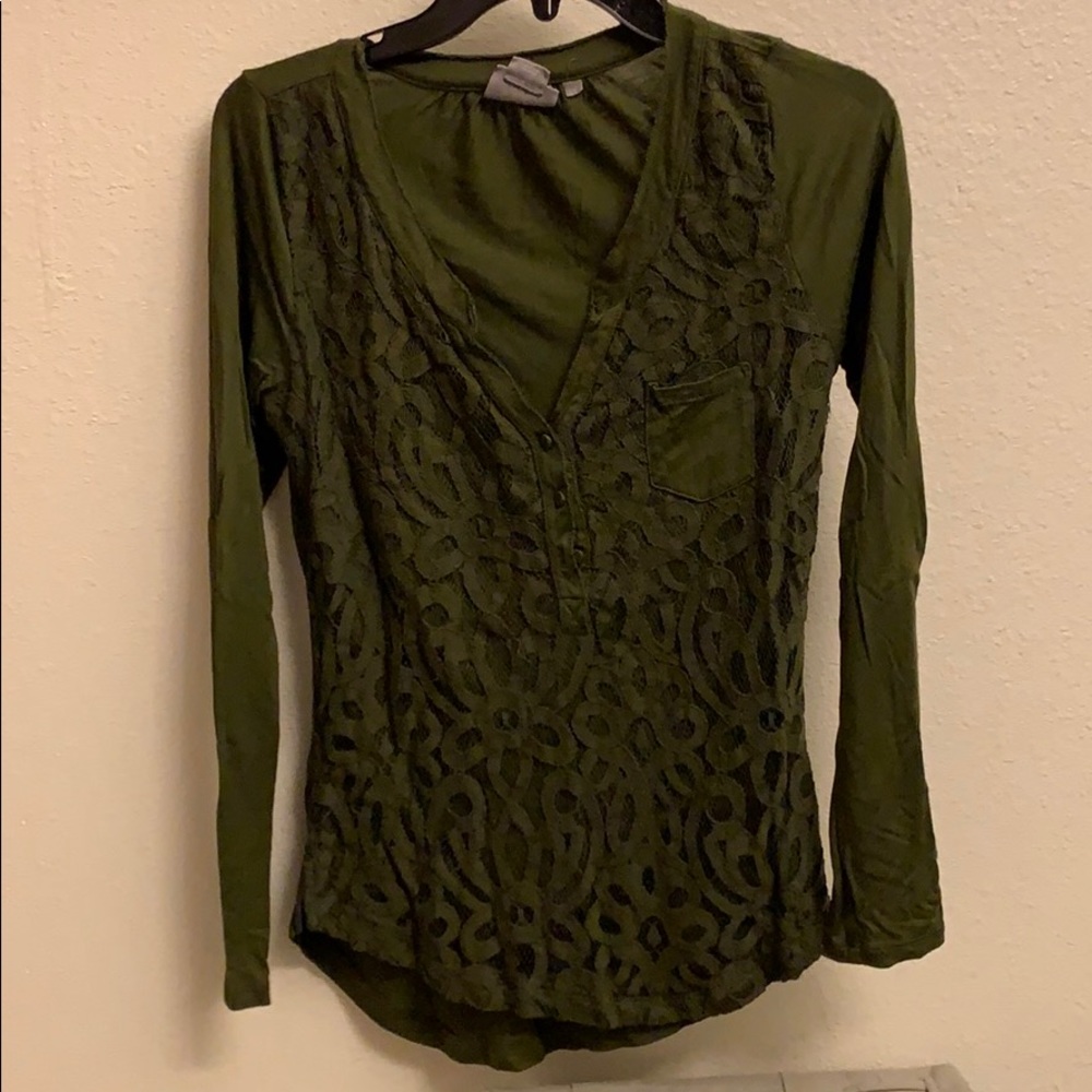 Anthropologie army green long sleeve